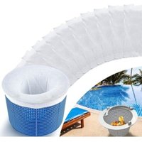 Pack of 10 Skimmer Socks for Swimming Pool - Filter for Pool Basket - Accessory for Pool Cleaning, Pond Cleaning, Eliminates Scum, Foam, Pollen