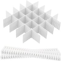 Pack of 16 Adjustable Drawer Dividers, Adjustable Drawer Organizers, For Underwear, Socks, Cosmetics, Bedroom, Office (32 x 7 cm)
