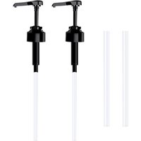 Linghhang - Pack of 2 5 Liter Dosing Pump Bottle Empty Pump Bottle (Black), Reusable Plastic Empty Pump Bottle Replacement 38cm for Bathroom Liquid