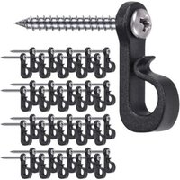 Pack of 40 Christmas Light Hanger Hooks with Phillips Screws for Garage, New Year, Outdoor Party, Easy Cable Release and LED Fairy Lights, Wide Screws