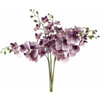 Pack of 6 x 100cm Artificial Phalaenopsis Orchid Purple Stem - 42 Flowers