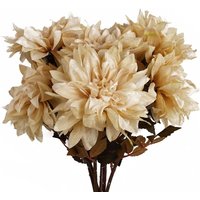 Pack of 6 x 55cm Dahlia Flower Stem - Dusty Cream