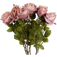 Pack of 6 x 70cm Artificial Light Pink Rose