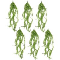 Leaf - Pack of 6 x Hanging uv and Fire Resistant Artificial Plant Pearl String 92cm