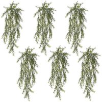 Leaf - Pack of 6 x Hanging uv and Fire Resistant Artificial Spider Fern Plant 78cm