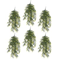 Leaf - Pack of 6 x Hanging uv and Fire Resistant Artificial Variegated Plant 76cm