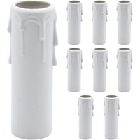 Csparkv - Pack of 9 Plastic Tealight Drip Covers Tubes for Chandelier Light Pendant Fixtures White