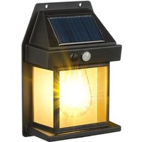 Pack Solar Wall Lights Outdoor Garden, Solar Security Lights Outdoor with PIR Motion Sensor, Solar Vintage Wall Lanterns with IP65 Waterproof, for