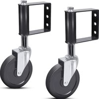 Tinor - Pack Spring Loaded Gate Casters, Age Resistant Rubber with Universal Mounting Plate, 100kg Capacity, 100mm