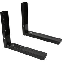 Csparkv - Pack Universal Microwave Wall Mount Bracket Foldable Microwave Oven Rack Coffee Machine Holder Support 100lbs Black