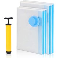 Tinor - Pack Vacuum Storage Bags with Hand Pump for Clothes, Duvets, Quilts, (2 Large 100 x 80 cm, 2 Medium 80 x 60 cm)