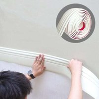 Paintable skirting board trim, self-adhesive peel and stick design, trim strips for floors and skirting boards, 2 m x 98 mm
