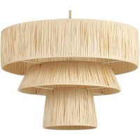 Beliani - Paper Pendant Lamp Light Textured Shade Natural Japandi Style Chambo
