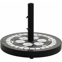 Parasol Base Black and White Round 12 kg Vidaxl