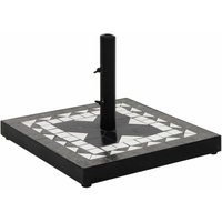 Parasol Base Black and White Square 12 kg Vidaxl