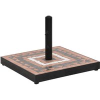 Parasol Base Terracotta and White Square 12 kg Vidaxl