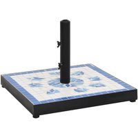 Parasol Base Blue and White Square 12 kg Vidaxl