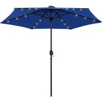 Vidaxl - Garden Parasol with led Lights and Aluminium Pole 270 cm Azure Blue