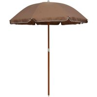Garden Parasol with Steel Pole 180 cm Taupe Vidaxl