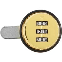 Password Coded Cam Lock Zinc Alloy 3 Digital Combination Cabinet Lock Gold 30mm/1.18in for Drawer Mailbox