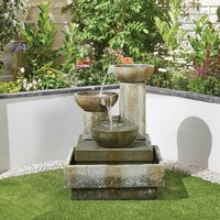 Easy Fountain - Impressions Patina Bowls Tiered Garden Water Feature Stone Effect