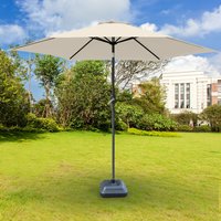 Patio Garden Parasol Outdoor Umbrella Crank Tilt with Parasol Weight Square Base 3m Cream