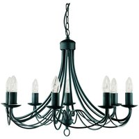 Searchlight Maypole - 8 Light Chandelier Black Finish, E14