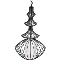 Modern Large Ceiling Pendant Lamp Light Metal Cage Black Kolva