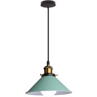Pendant Light Fitting, Antique Dome Chandelier with Ø22cm Lampshade, Vintage Hanging Lamp for Living room Bedroom Dining Room Green - 1 Pack