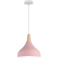 Axhup - Pendant Light, Modern Chandelier with Wood Pattern, Simple Style Hanging Lighting Fixtures for Living Rooms Dining Room Kitchen Bedroom (Rosa)