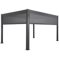3x4m louvered pergola + privacy screens 3m and 4m, Triomphe + screens, Anthracite, 400x300x250 cm