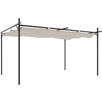 Pergola with Retractable Roof Cream 395x292x230 cm CFW951033