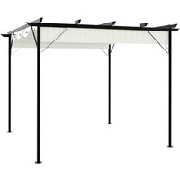 Vidaxl - Pergola with Retractable Roof Cream White 3x3 m Steel