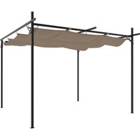 Pergola with Retractable Roof Taupe 295x292x230 cm CFW146301
