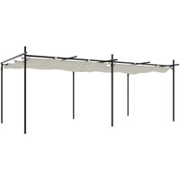 Vidaxl - Pergola with Retractable Roof Cream 589x292x230 cm