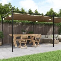 Pergola with Retractable Roof Taupe 589x292x230 cm vidaXL