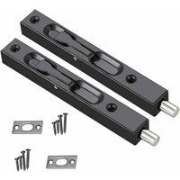 Odipie - Piece Hidden Door Lock, Bolt Lock 304 Stainless Steel Door Lock, 6 Inch Hidden Door Lock Stainless Steel Security Bolt (Black)