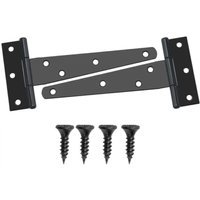 Pieces 150mm T-Hinges, Detached Barn Door Hinges, Metal Door Hinges with 14 Screws