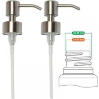 pieces - 28 mm Replacement Pump for Liquid Soap Dispenser - Stainless Steel, Brushed Finish