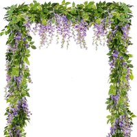 Pieces Artificial Flower Vine 2M/6.5 Feet Fake Wisteria Hanging Flower Vine Garland