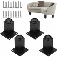 Pieces Black Aluminum Square Cabinet Legs, Furniture Aluminum Square Cabinet Legs, Aluminum Alloy Square Table Legs, Metal Square Cabinet Legs with