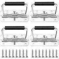 Pieces Spring Folding Handles, Stainless Steel Handles, Metal Folding Handle for Toolbox or Storage Box