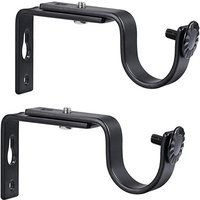 11.3cm Black Telescopic Curtain Bracket, Curtain Mounting Bracket, Side Clip, Adjustable Curtain Hanging Bracket