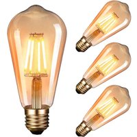 Pack Edison Led Light Bulbs, E27 Retro Bulb (4w/220v) St64 White, Vintage Style Lamp For Home, Bar And Cafe