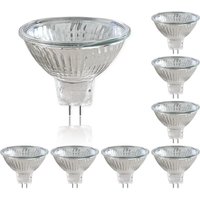 Gu5.3 50w Led Bulb, Pack Of 8, 12v, Halogen Reflector Bulbs, Dimmable Floodlight, Mr16 Halogen Spot Bulb, 660lm, Warm White 2700k, 36° Beam Angle