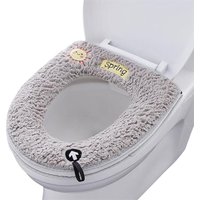 Set Of 2 Pieces (4337cm) Gray Retractable Toilet Seat, Soft And Washable Toilet Seat, Suitable For Most Types Of Toilets