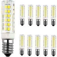 Pack Of 10 E14 9w Led Bulbs, Cool White 6000k, Equivalent To 60w Incandescent Bulbs, Ac 220-240v, 680lm, 360° Beam Angle, Not Dimmable.