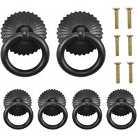 Set Of 6 Cabinet Knobs Black Vintage Cabinet Knob Cupboard Knobs Drawer Knobs Cupboard Drawer Knobs Ring Knob For Furniture Cupboard Dresser Door Furniture Knob Wardrobe