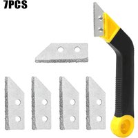 Tinor - Grout Removal Tools, Tile Scraper, 1 Pack Grout Scraper, Angled Saw With 6 Replacement Blades For Bathroom Cleaning