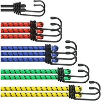 Heavy-duty Rubber Ropes, 12 Pieces, 5 Sizes, 4 Colors, With Hooks, For Protecting Furniture, Camping, Garden, Load Capacity: 35 Kg